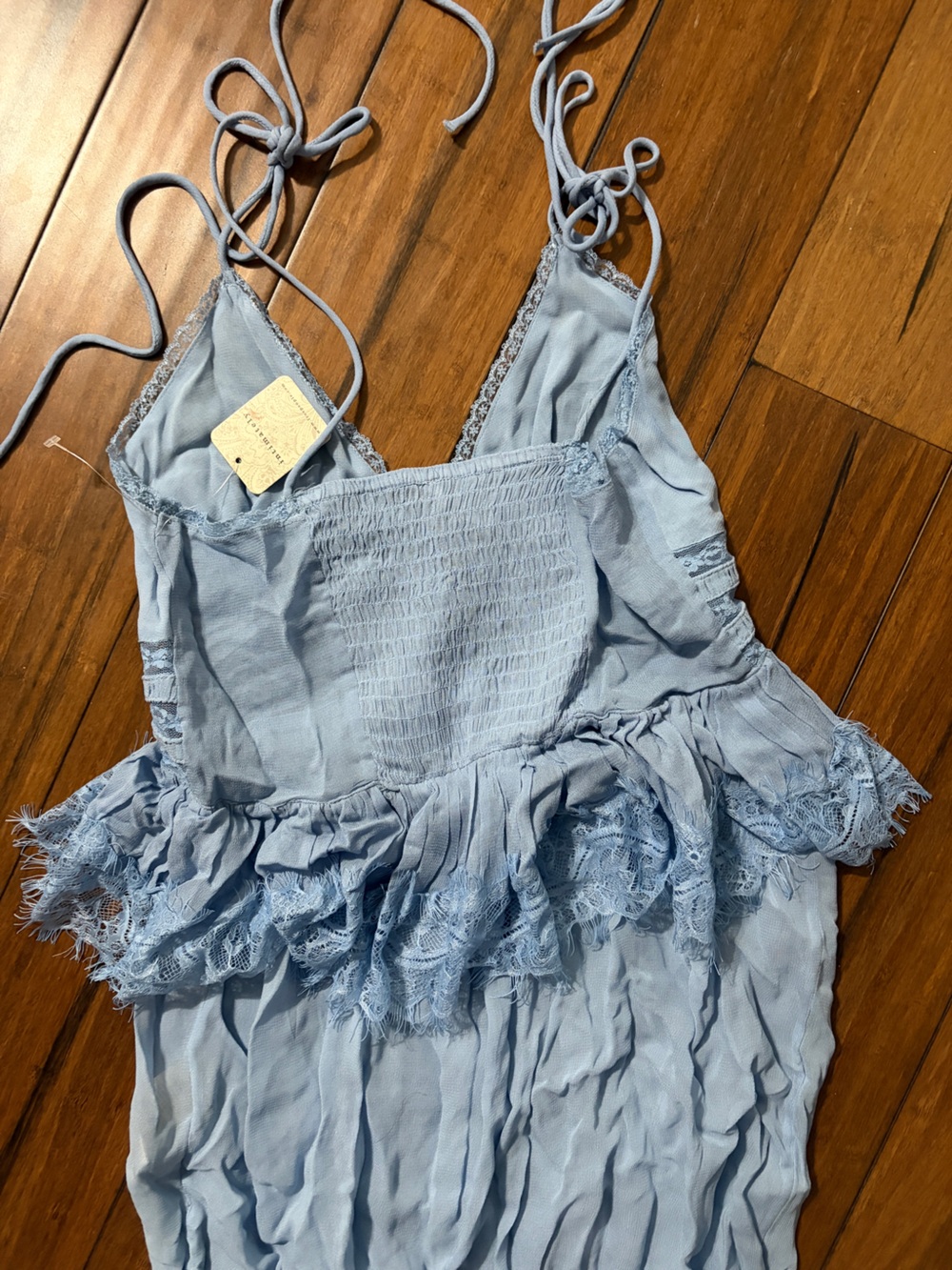 Intimately by FP Dusty Blue Lace-Trim Chemise - Picture 4 of 6